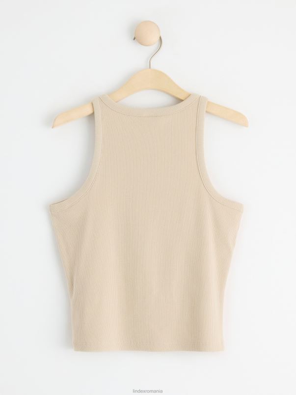 îmbrăcăminte VHZ2F2926 maiou cu nervuri copii bej deschis Lindex