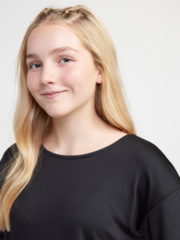 îmbrăcăminte VHZ2F2931 top sport cu maneca scurta copii negru Lindex