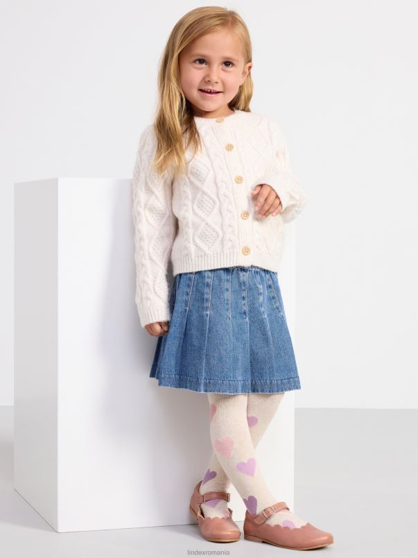 îmbrăcăminte VHZ2F3426 tricot cablu cardigan copii bej deschis Lindex