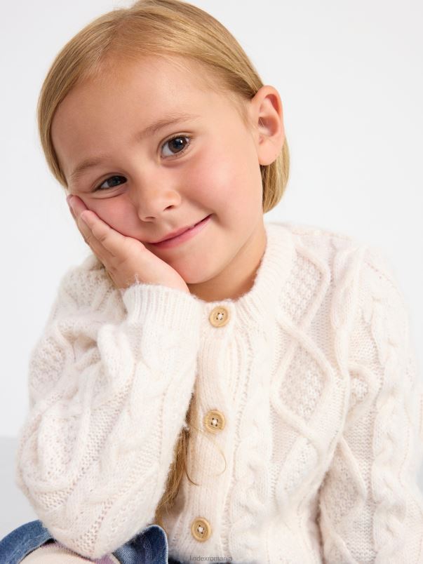 îmbrăcăminte VHZ2F3426 tricot cablu cardigan copii bej deschis Lindex