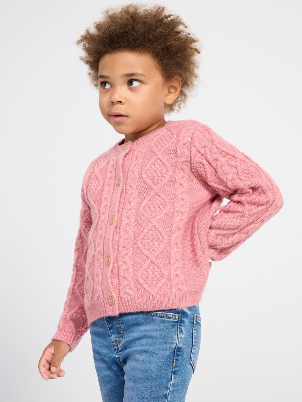 îmbrăcăminte VHZ2F3436 tricot cablu cardigan copii roz praf Lindex