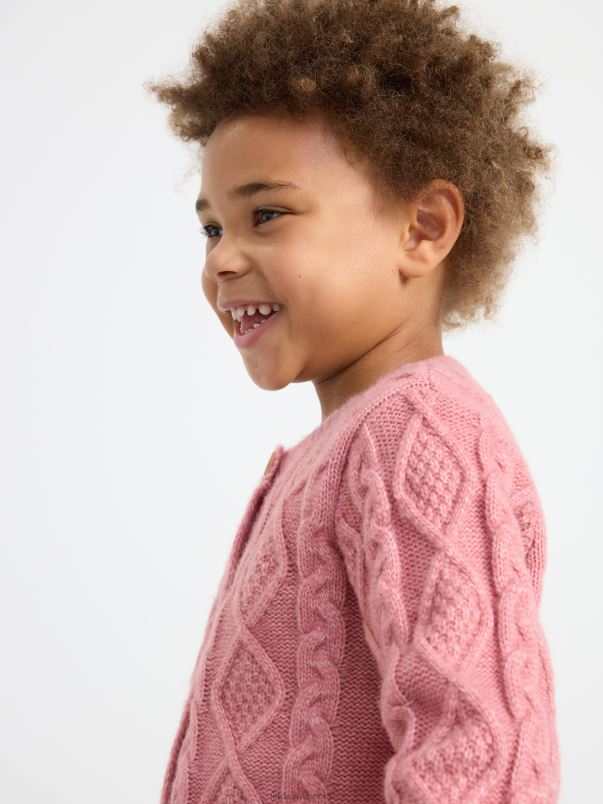 îmbrăcăminte VHZ2F3436 tricot cablu cardigan copii roz praf Lindex