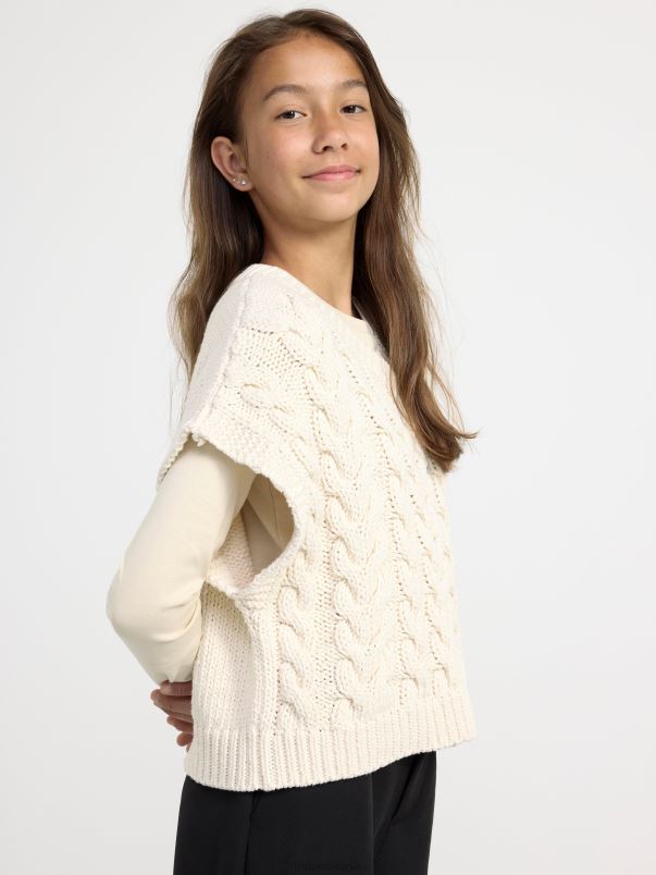 îmbrăcăminte VHZ2F3441 vesta din tricot cablu copii bej Lindex