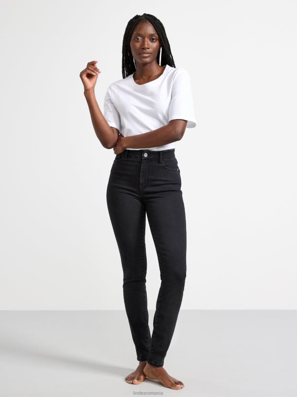 îmbrăcăminte VHZ2F586 blugi clara curve super stretch slim fit cu talie inalta femei negru Lindex
