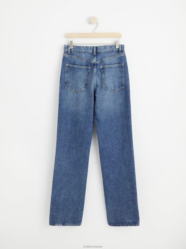 îmbrăcăminte VHZ2F591 Blugi drepti Franka cu talie înaltă, cu picior extra lung femei albastru denim Lindex