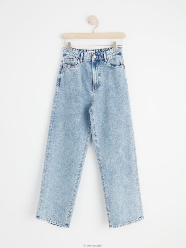 îmbrăcăminte VHZ2F595 blugi hanna largi cu talie înaltă cu picior decupat femei denim lejer Lindex