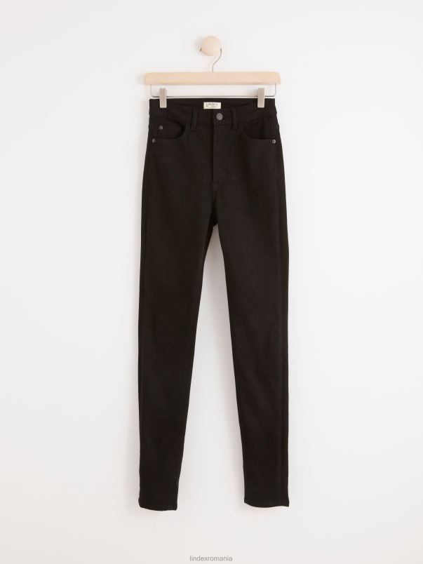 îmbrăcăminte VHZ2F597 blugi vera slim cu talie înaltă femei negru Lindex