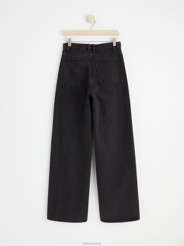 îmbrăcăminte VHZ2F622 blugi jackie cu talie înaltă extra largi femei negru Lindex