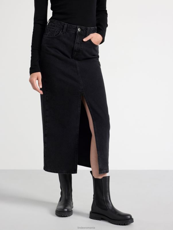 îmbrăcăminte VHZ2F628 fusta maxi denim femei negru Lindex