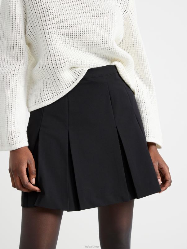 îmbrăcăminte VHZ2F636 fusta mini plisata femei negru Lindex