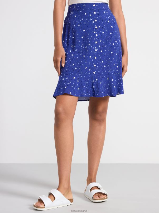 îmbrăcăminte VHZ2F664 fusta mini cu flori femei albastru Lindex