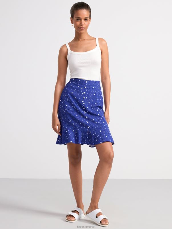 îmbrăcăminte VHZ2F664 fusta mini cu flori femei albastru Lindex