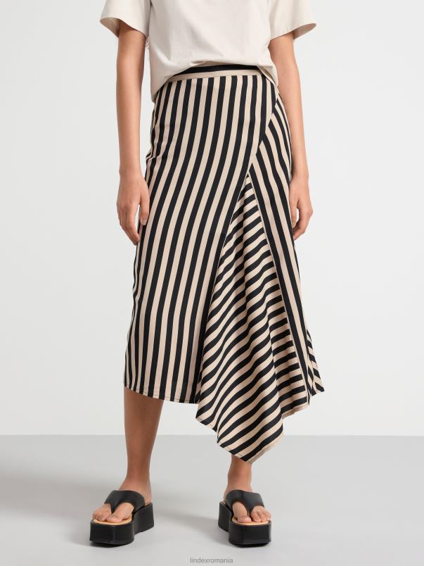 îmbrăcăminte VHZ2F671 fusta midi asimetrica femei negru Lindex