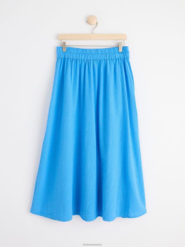îmbrăcăminte VHZ2F689 fusta midi seersucker femei albastru deschis praf Lindex