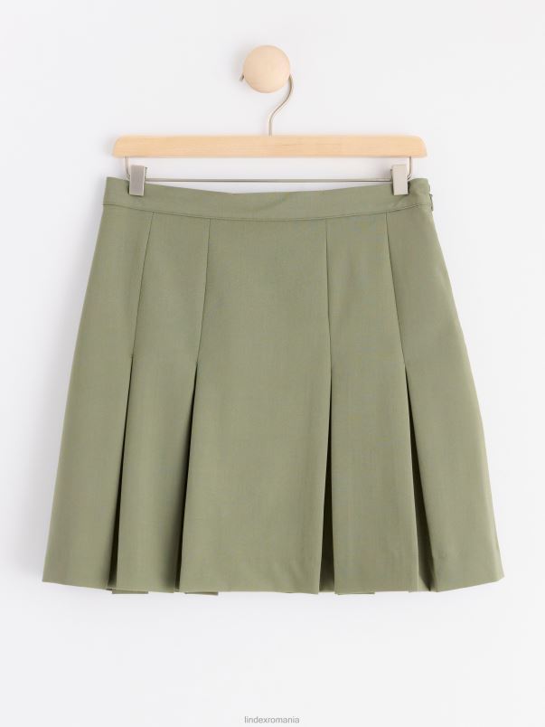 îmbrăcăminte VHZ2F692 fusta mini plisata femei kaki închis Lindex