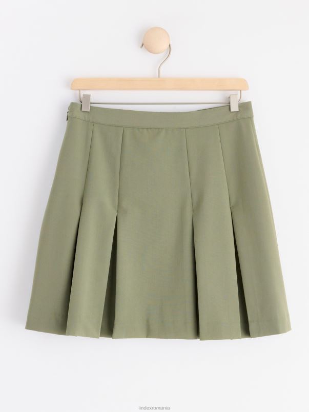 îmbrăcăminte VHZ2F692 fusta mini plisata femei kaki închis Lindex