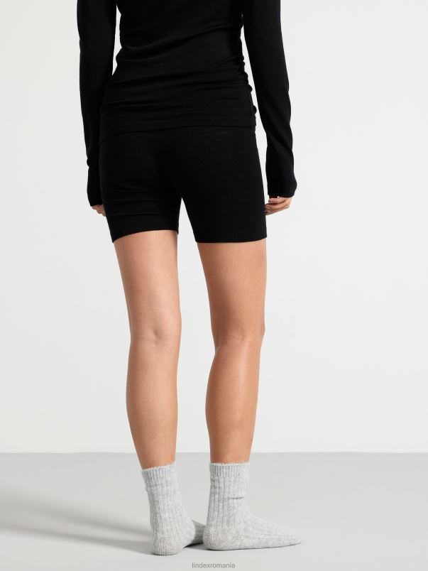 îmbrăcăminte VHZ2F1156 pantaloni scurți de ciclism din lână merinos femei negru Lindex