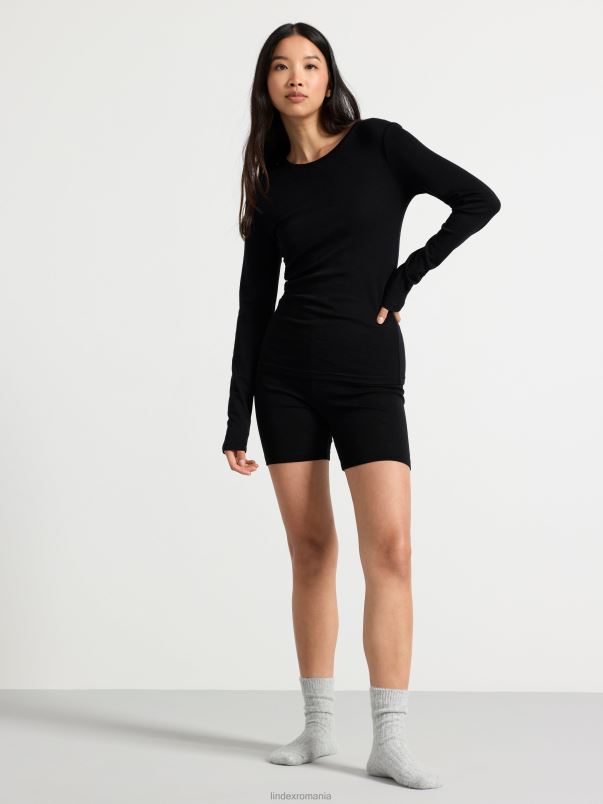 îmbrăcăminte VHZ2F1156 pantaloni scurți de ciclism din lână merinos femei negru Lindex