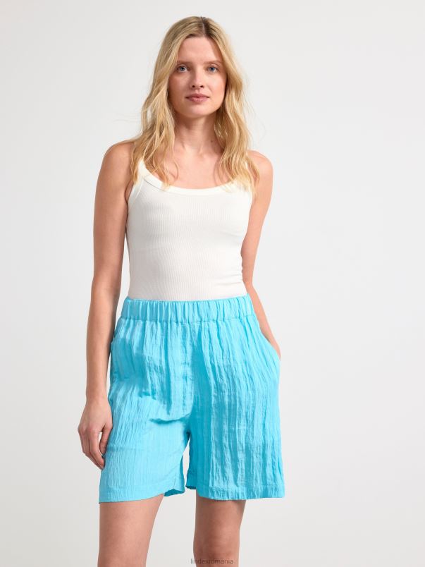 îmbrăcăminte VHZ2F1252 pantaloni scurți șifonați femei turcoaz Lindex