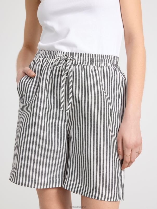 îmbrăcăminte VHZ2F1257 pantaloni scurți din amestec de in femei aproape alb Lindex