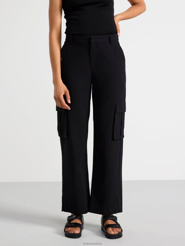 îmbrăcăminte VHZ2F499 pantaloni cargo femei negru Lindex