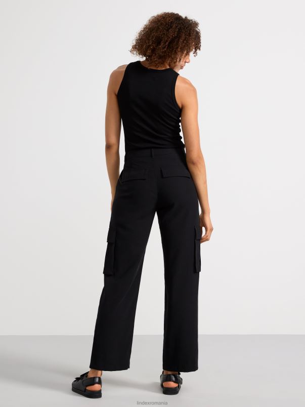îmbrăcăminte VHZ2F499 pantaloni cargo femei negru Lindex