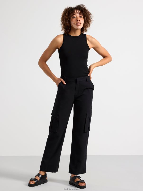 îmbrăcăminte VHZ2F499 pantaloni cargo femei negru Lindex