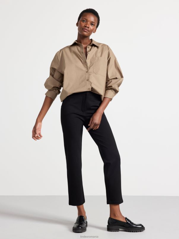 îmbrăcăminte VHZ2F507 pantaloni drepti punto femei negru Lindex