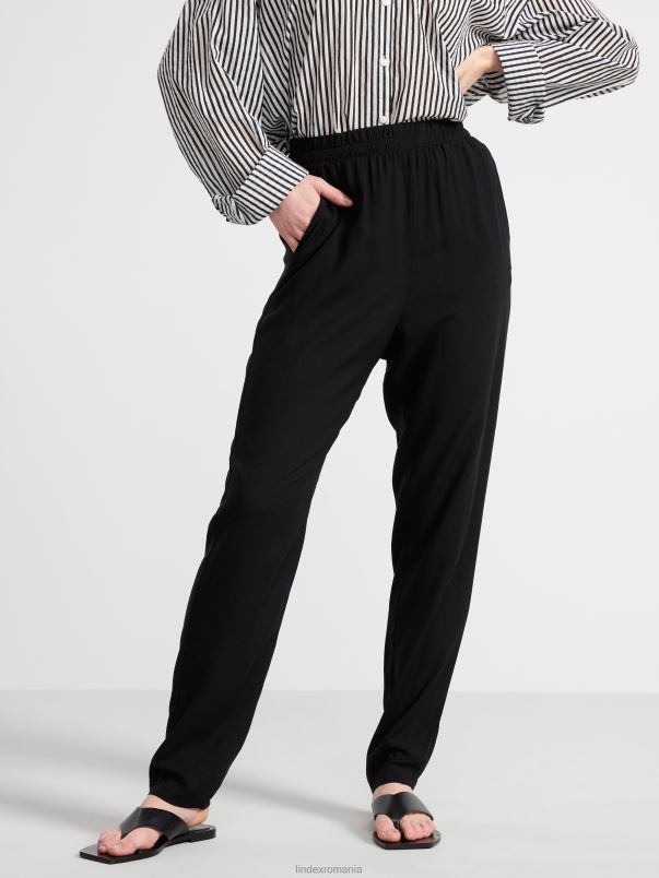 îmbrăcăminte VHZ2F512 ava pantaloni conici femei negru Lindex