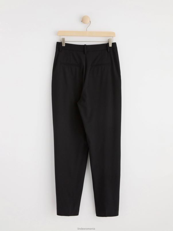 îmbrăcăminte VHZ2F515 pantaloni conici tyra cu talie înaltă femei negru Lindex