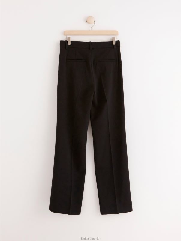 îmbrăcăminte VHZ2F527 pantaloni drepti cu talie normală femei negru Lindex