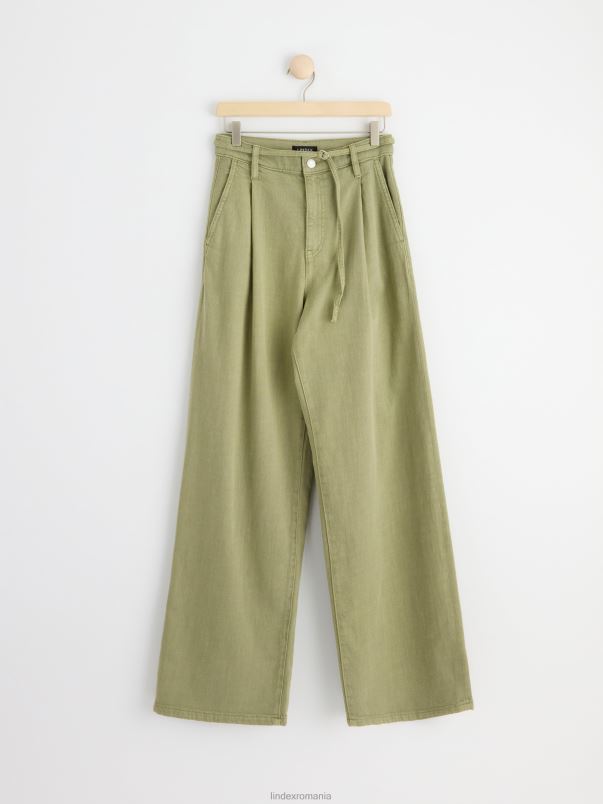 îmbrăcăminte VHZ2F534 pantaloni largi femei verde Lindex