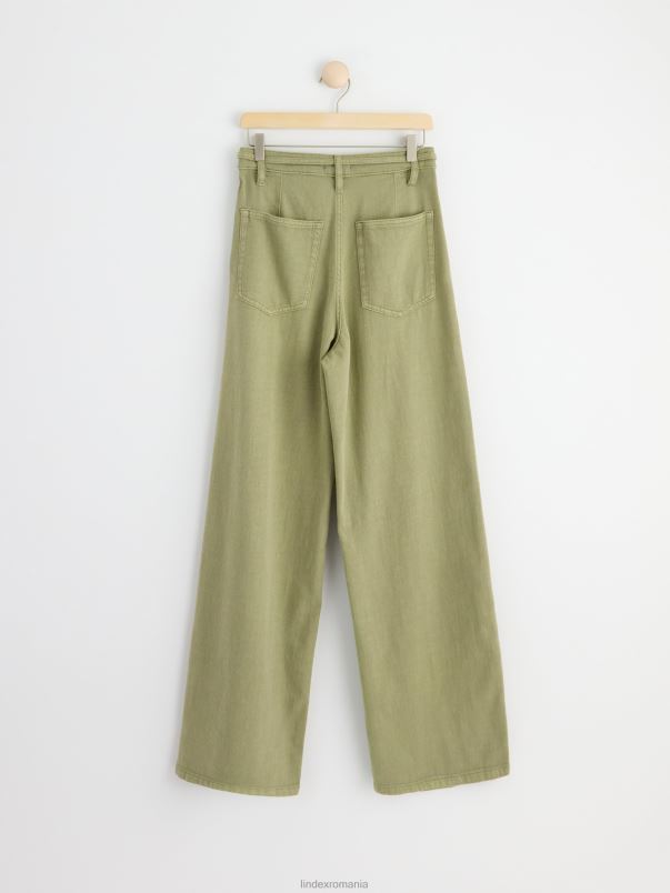 îmbrăcăminte VHZ2F534 pantaloni largi femei verde Lindex