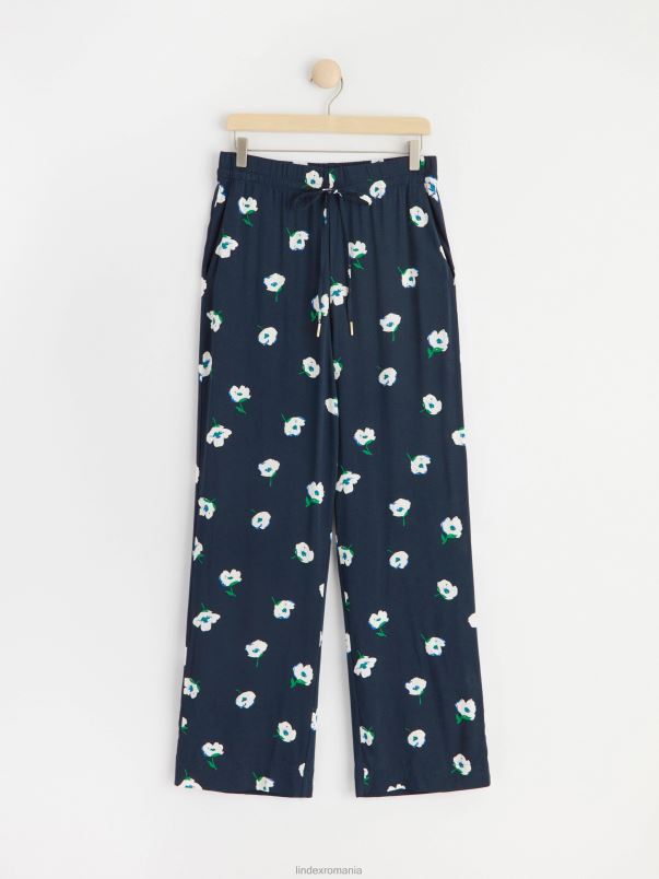 îmbrăcăminte VHZ2F540 pantaloni drepti cu model bella femei marina Lindex