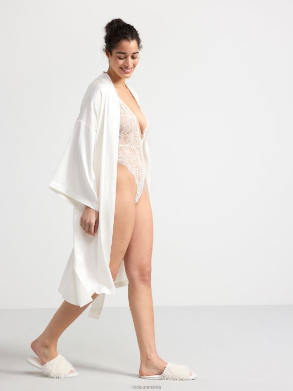 îmbrăcăminte VHZ2F2394 corp din dantelă cu decolteu în V femei alb deschis Lindex