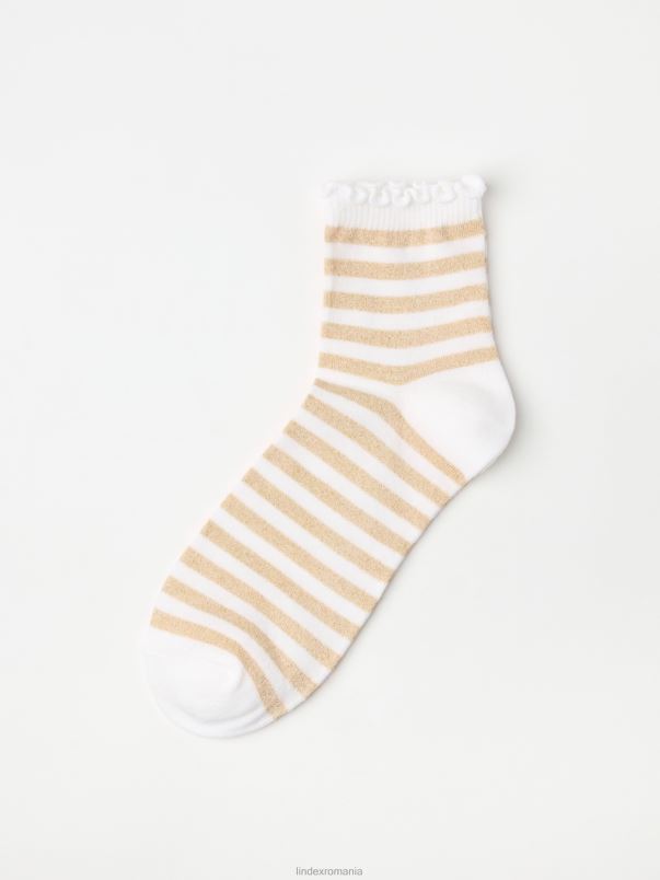 îmbrăcăminte VHZ2F2215 șosete în dungi cu lurex femei aur Lindex