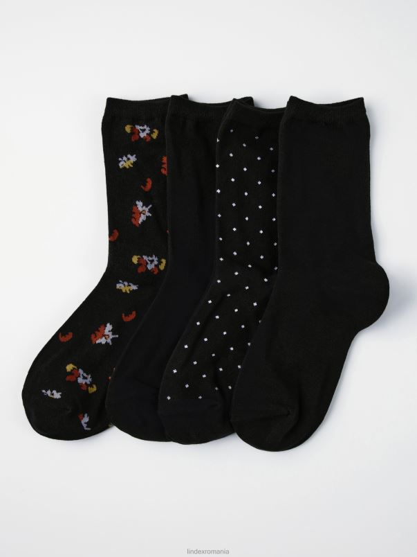 îmbrăcăminte VHZ2F2249 Pachet de 4 șosete femei negru Lindex