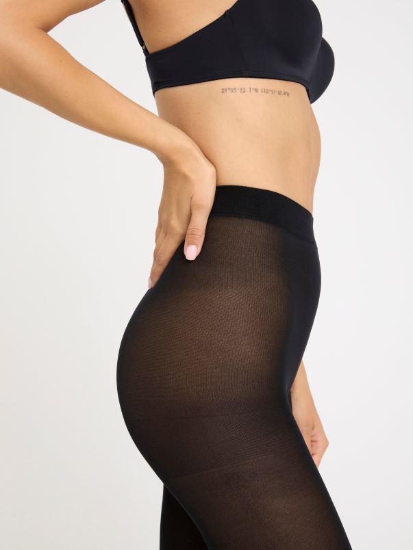 îmbrăcăminte VHZ2F2301 Jambiere capri mate de 40 de denari femei negru Lindex