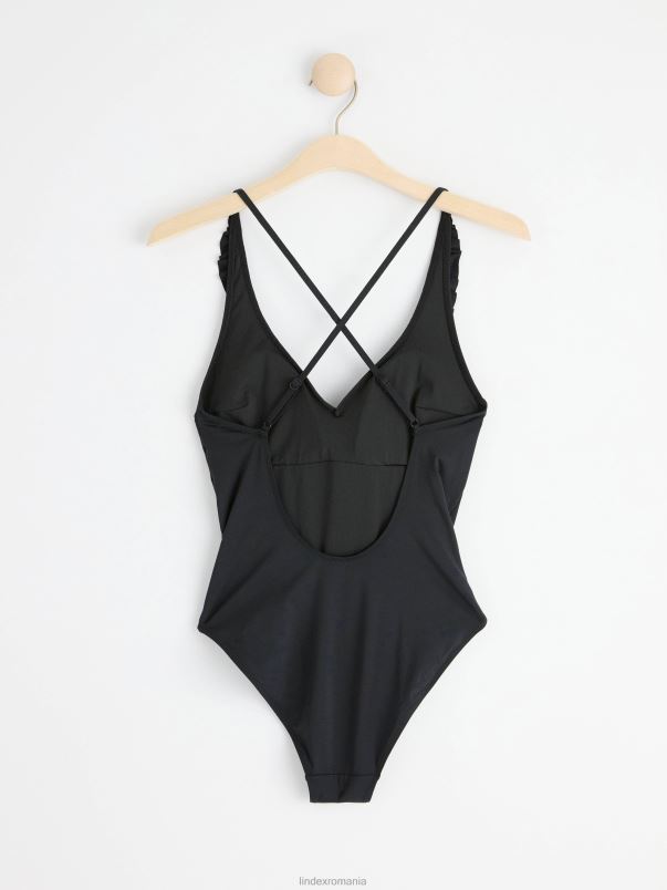 îmbrăcăminte VHZ2F1192 costum de baie cu volan femei negru Lindex