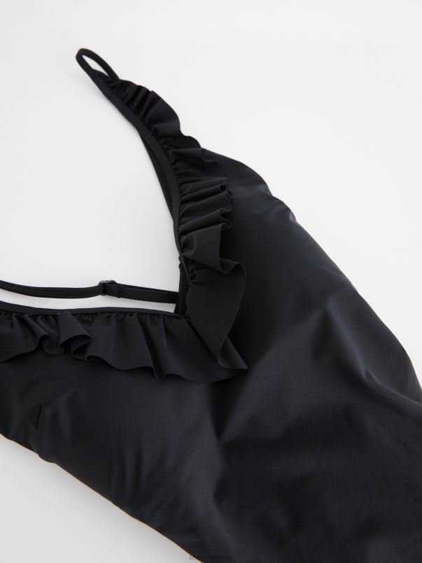 îmbrăcăminte VHZ2F1192 costum de baie cu volan femei negru Lindex