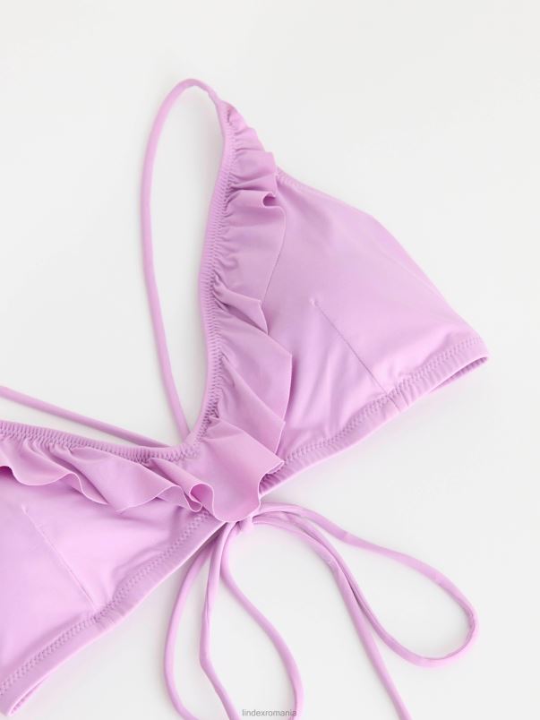 îmbrăcăminte VHZ2F1197 top de bikini triunghi cu volan femei liliac deschis Lindex