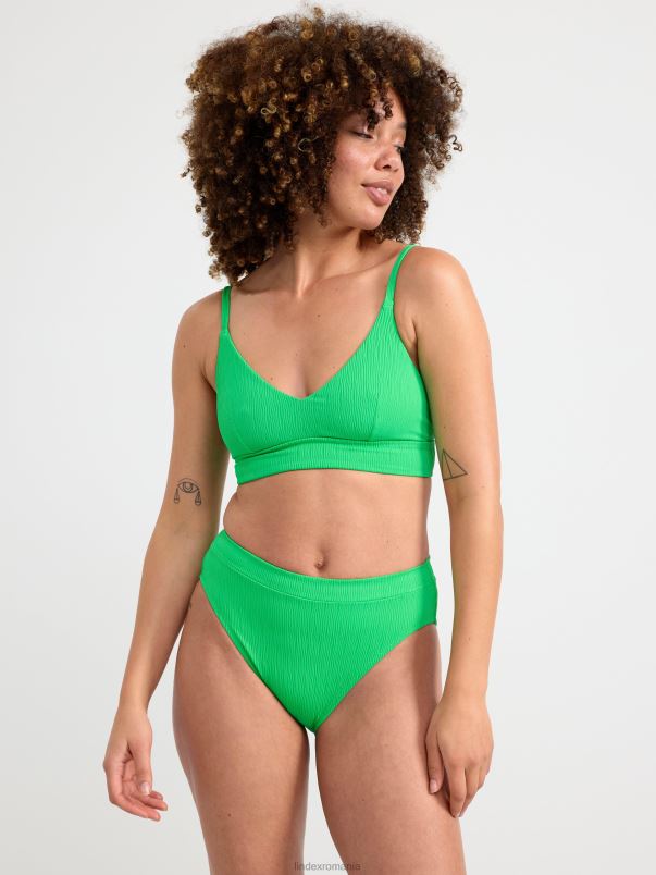 îmbrăcăminte VHZ2F1208 fund de bikini cu talie înaltă, cu textură șifonată femei verde Lindex