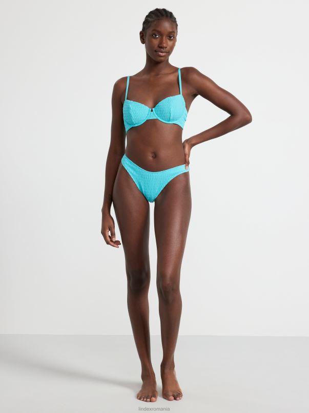 îmbrăcăminte VHZ2F1212 fund de bikini brazilian cu textură șifonată femei turcoaz Lindex