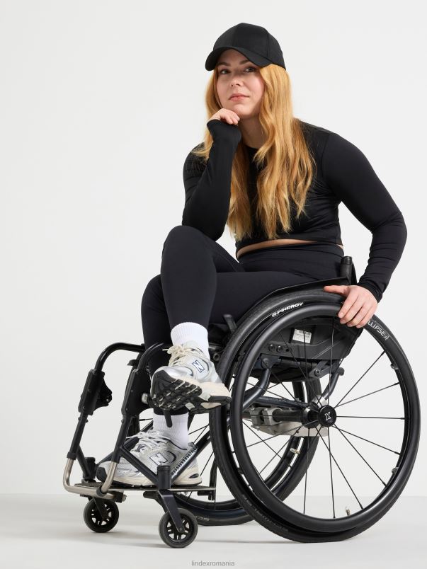 îmbrăcăminte VHZ2F1279 top sport cu mânecă lungă decupată femei negru Lindex