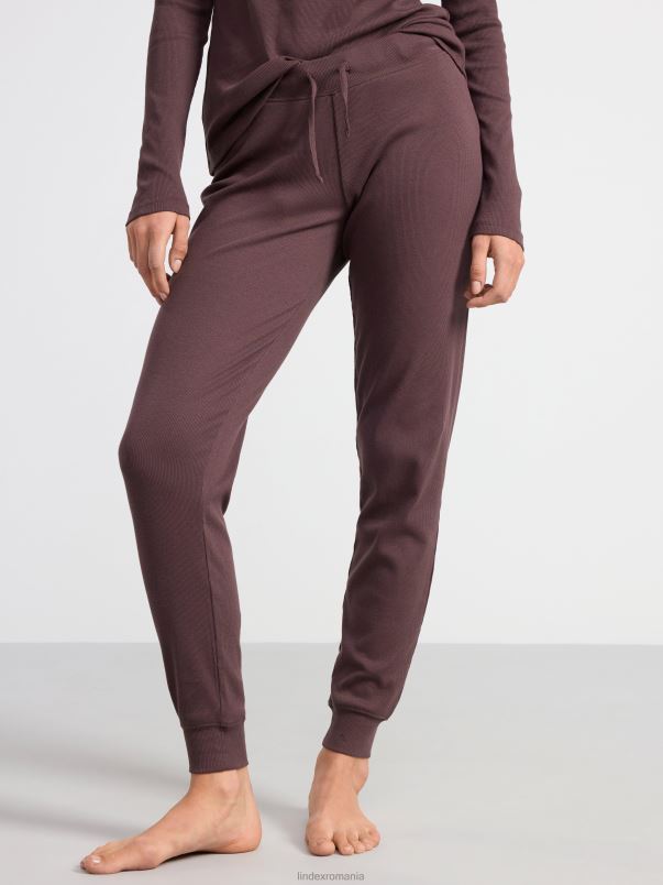 îmbrăcăminte VHZ2F2066 pantaloni de pijama cu nervuri femei liliac întunecat praf Lindex