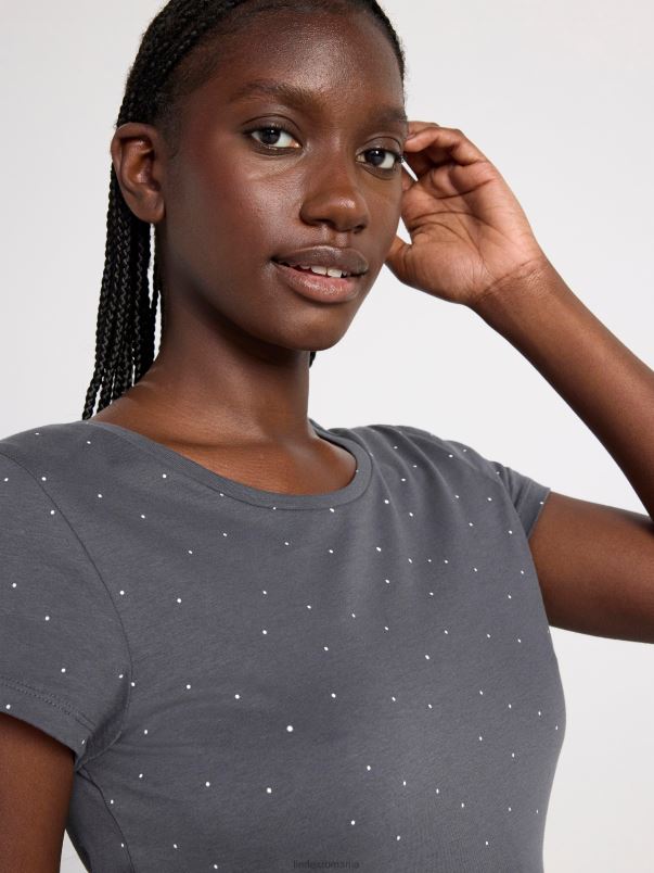 îmbrăcăminte VHZ2F2084 rochie de noapte cu buline femei gri inchis Lindex