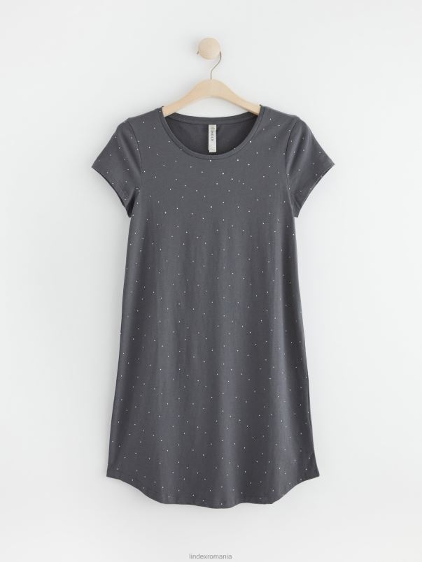 îmbrăcăminte VHZ2F2084 rochie de noapte cu buline femei gri inchis Lindex