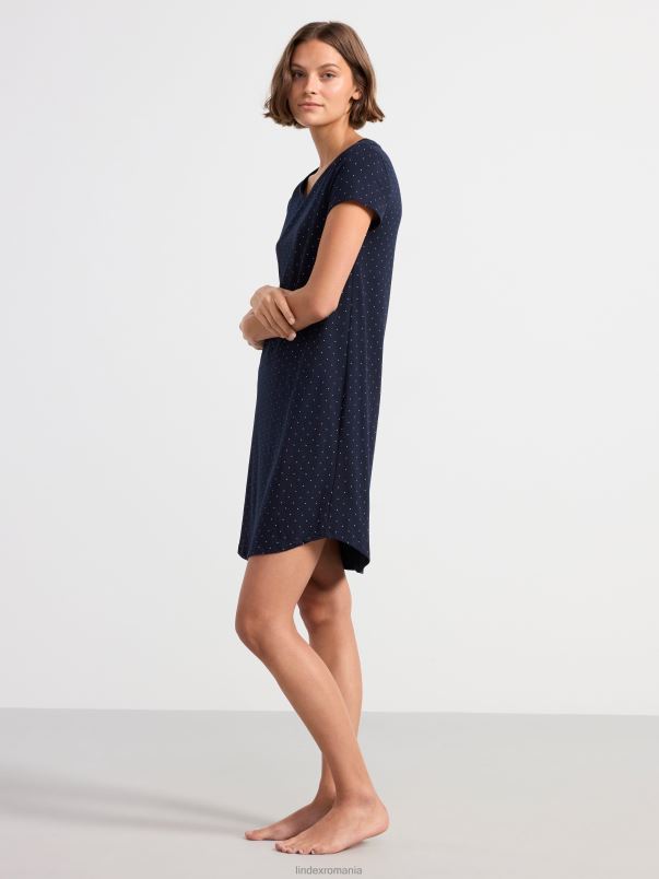 îmbrăcăminte VHZ2F2091 rochie de noapte cu buline femei albastru inchis Lindex
