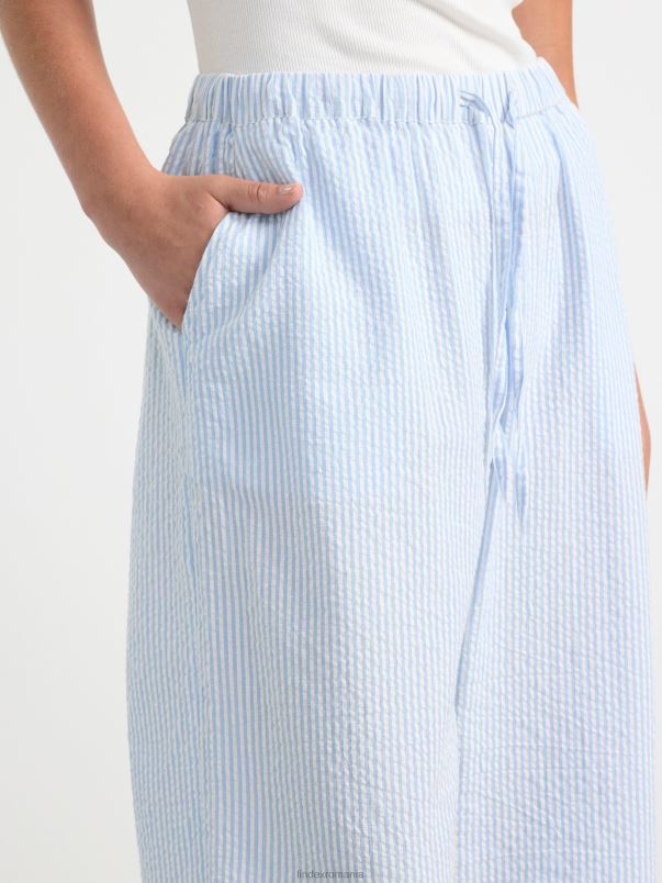 îmbrăcăminte VHZ2F2093 pantaloni de pijama seersucker femei albastru Lindex