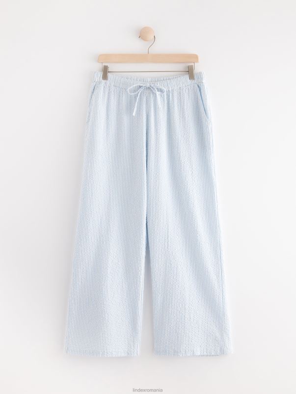 îmbrăcăminte VHZ2F2093 pantaloni de pijama seersucker femei albastru Lindex